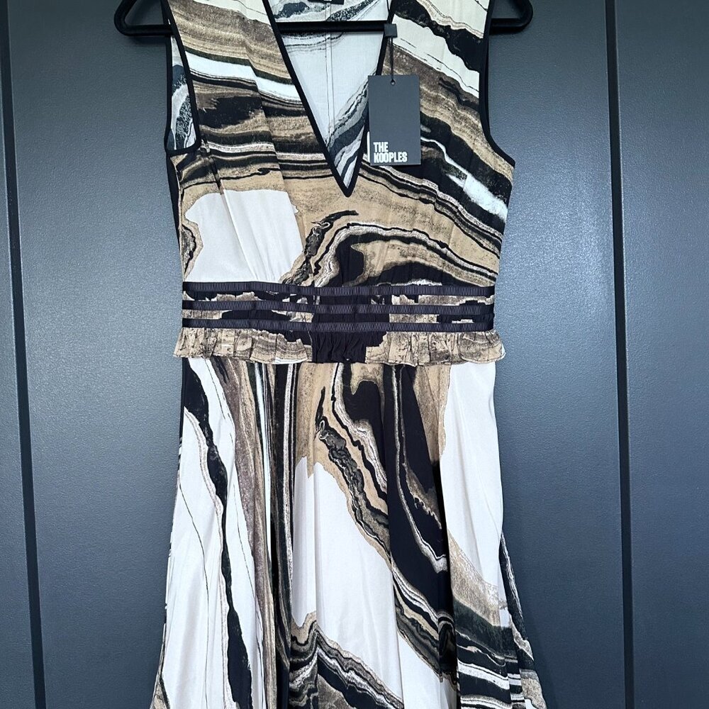NWT | The Kooples | Silk | Marble Print | Mini Dress - Picture 7 of 12